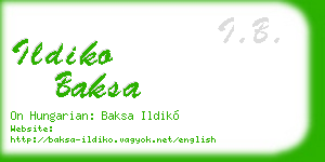 ildiko baksa business card