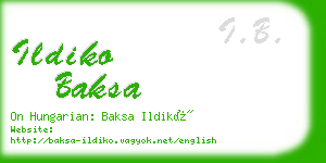 ildiko baksa business card